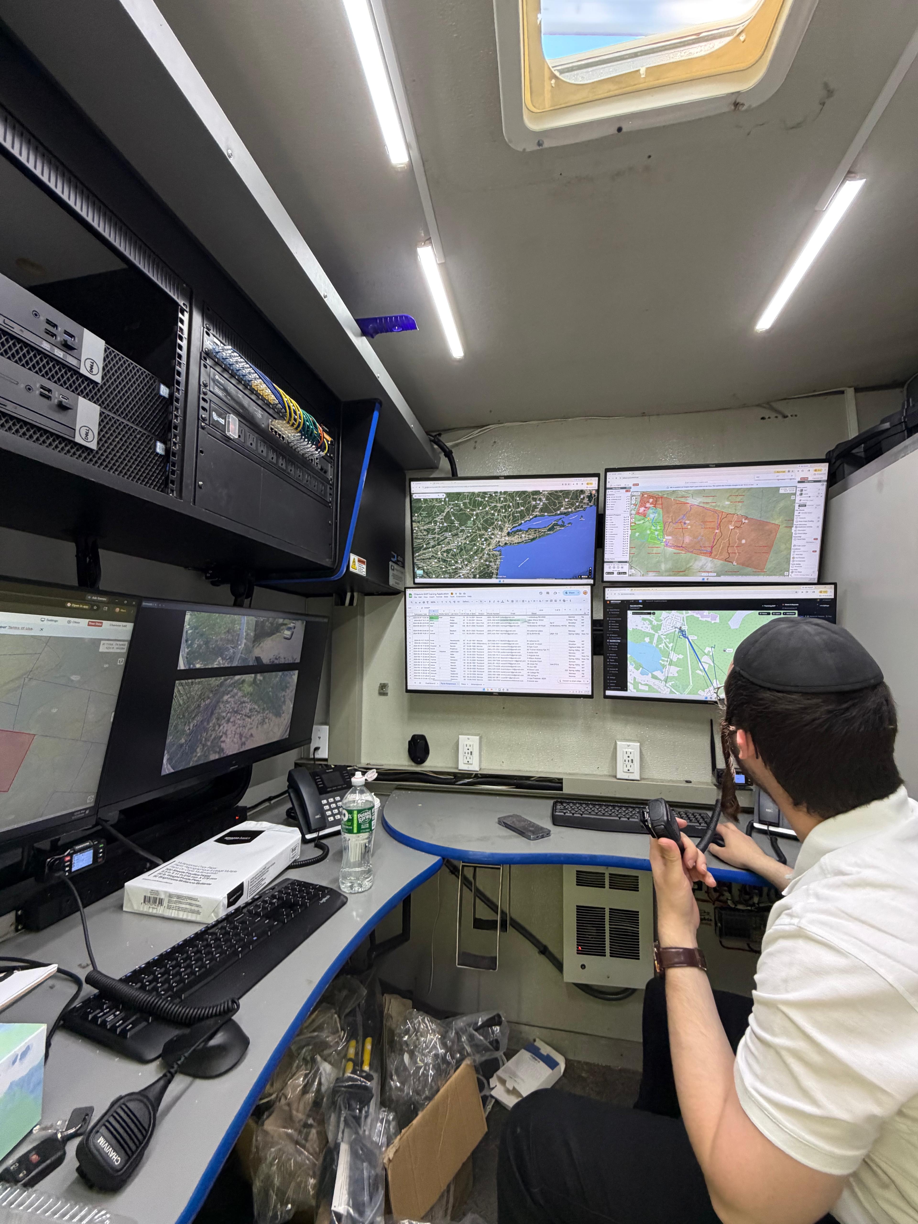 Inside the KJ-500 SAR command center during a Catskills training